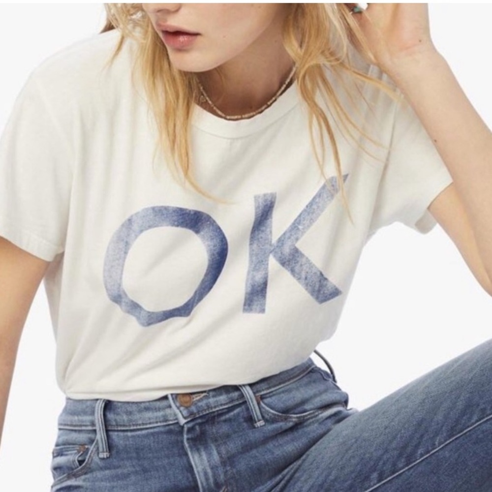 Mother • the boxy goodie goodie dirty white ok tee